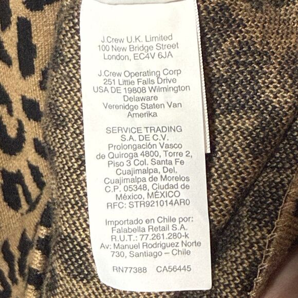 J. Crew MockNeck Sweater Dress Leopard Knit Pullover Merino Wool Blend Women XS - Picture 13 of 14